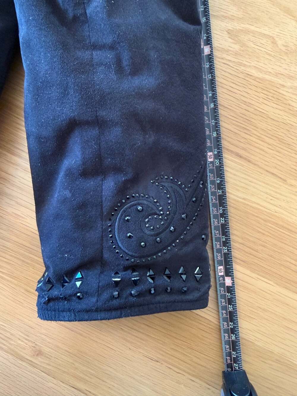 Rare VTG Bogner Goan Thylmann Deep Black Rhinestone Embroidered Jacket Size 10 - Picture 9 of 12